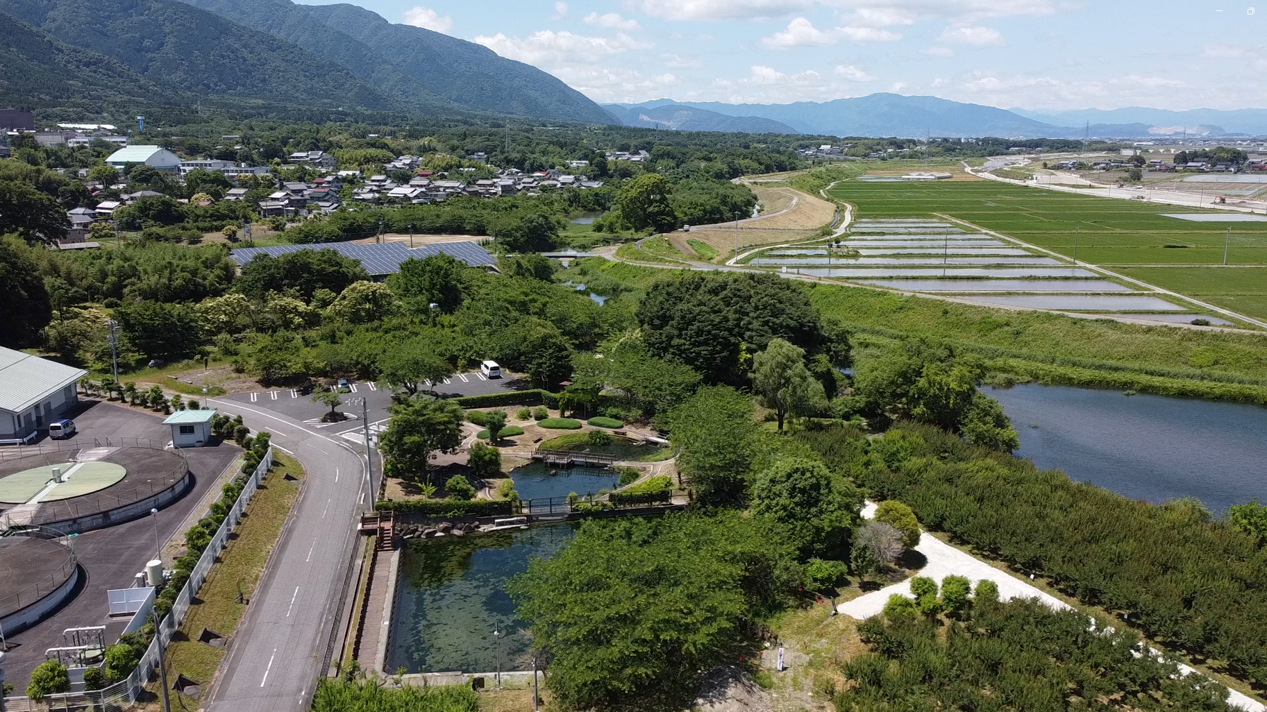 養老山地の扇状地と湧水（津屋川）